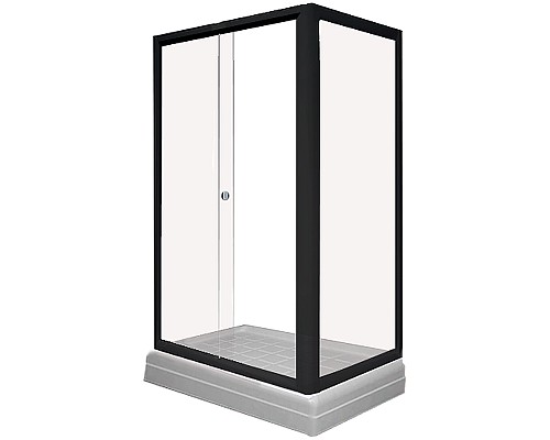 Душевой уголок Radomir Верчелли 120x80 L 1-03-6-1-0-0120 профиль Черный стекло прозрачное