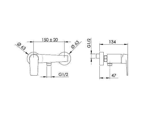 Смеситель для душа Remer Dream D33 Хром
