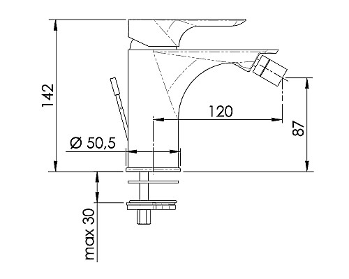 Смеситель для биде Remer Infinity I20XV Сталь