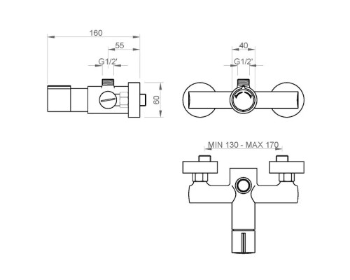 Смеситель для душа Nofer 07270M.B Хром