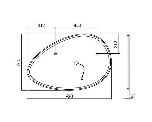 Зеркало Silver Mirrors Omega 92 LED-00002556 с подсветкой с бесконтактным выключателем