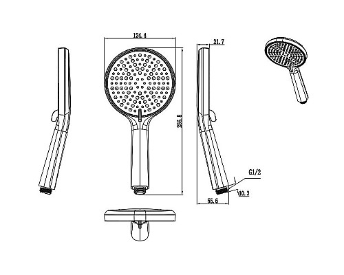 Ручной душ Raglo R450.50.09 Графит