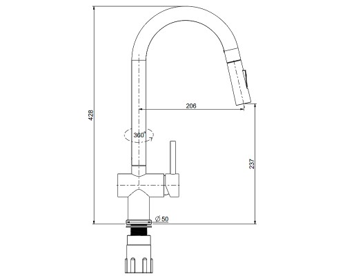 Смеситель для кухни Splenka S204.49.03 Золото матовое