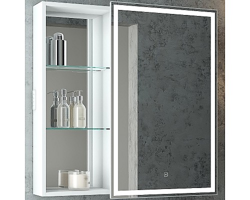 Зеркальный шкаф Bellezza Марта 80 R 4646613021016 с подсветкой Белый