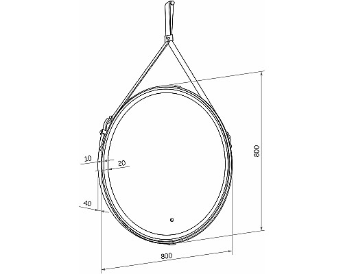 Зеркало Bellezza Жаклин Блэк 80 4616413020014 с подсветкой с сенсорным выключателем
