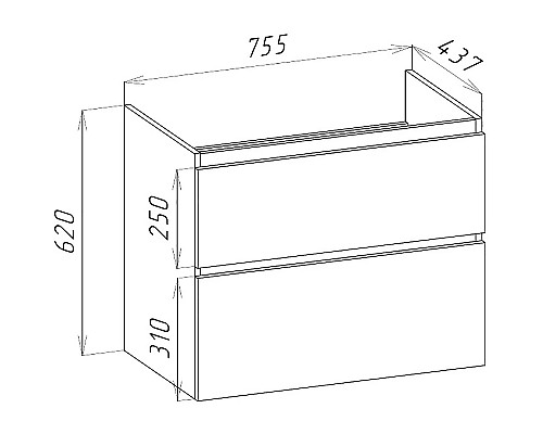 Тумба под раковину Bellezza Жаклин 80 4636413110010 подвесная Белая