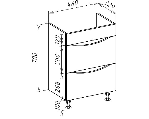 Тумба под раковину Bellezza Слим 50 4636506110422 Серый Натуральный дуб