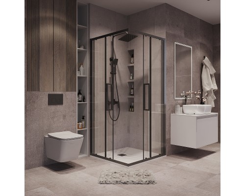 Душевой уголок Grossman Cosmo 100х100 300.K33.02.1010.42.00 профиль Графит сатин стекло прозрачное