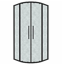 Душевой уголок Grossman Cosmo 100х100 301.K33.02.1010.21.02 профиль Черный матовый стекло шиншилла