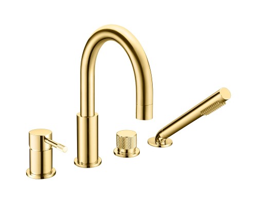 Смеситель на борт ванны Boheme Uno 460-G Золото