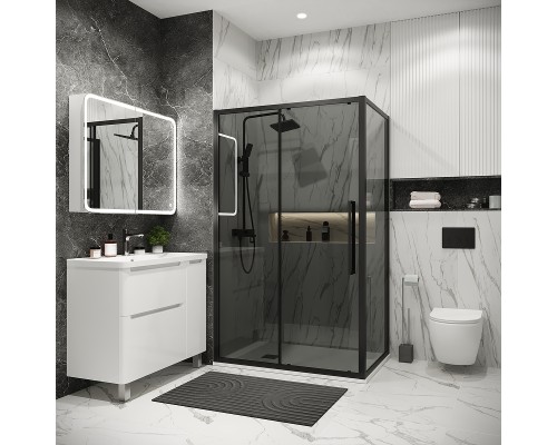 Душевой уголок Grossman Cosmo 100х90 120.K33.02.1090.21.10 профиль Черный матовый стекло тонированное