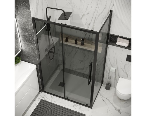 Душевой уголок Grossman Cosmo 100х90 120.K33.02.1090.21.10 профиль Черный матовый стекло тонированное