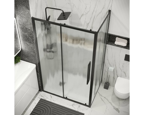 Душевая стенка Grossman Cosmo 90 200.K33.02.90.21.02 профиль Черный матовый стекло шиншилла