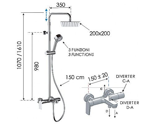 Душевая система Remer Dream D34AUFD20 Хром