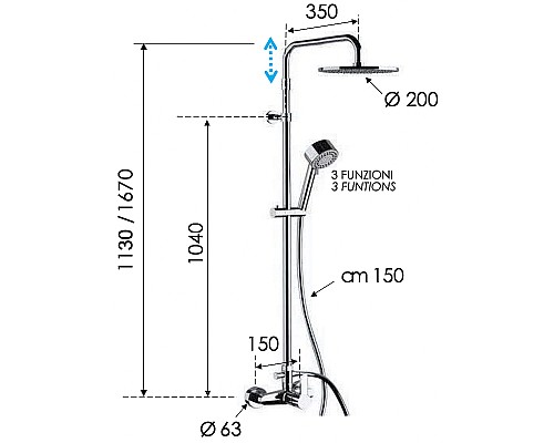 Душевая система Remer Winner W37AMD20 Хром