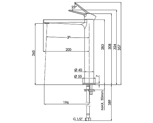 Смеситель для раковины Remer Slash SL11L Хром