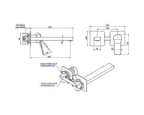 Смеситель для раковины Remer Slash SL15PL Хром