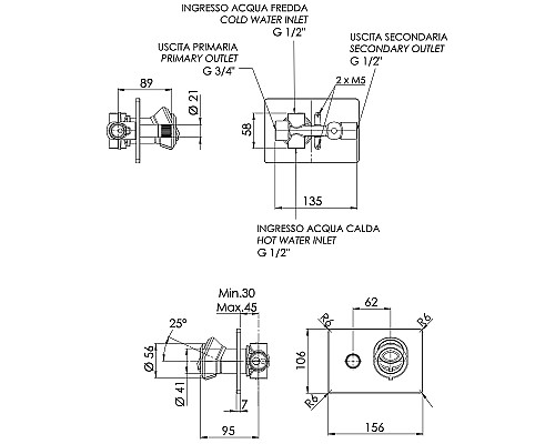 Смеситель для душа Remer Element ET09HRG Хром