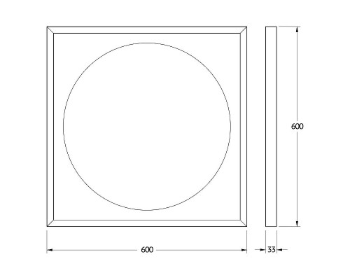 Зеркало Defesto Eclipce 60х60 с подсветкой 12W-4500К/в багетной раме/Сенсорный выключатель/Нейтральный белый свет/Черная рама