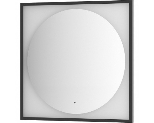 Зеркало Defesto Eclipce 80х80 с подсветкой 18W-4500К/в багетной раме/ИК - выключатель/Нейтральный белый свет/Черная рама