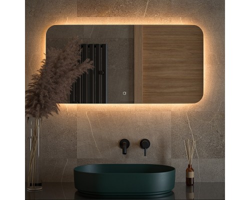 Зеркало Defesto Opti 100x50 с подсветкой 28W-3000К/Сенсорный выключатель/Теплый белый свет