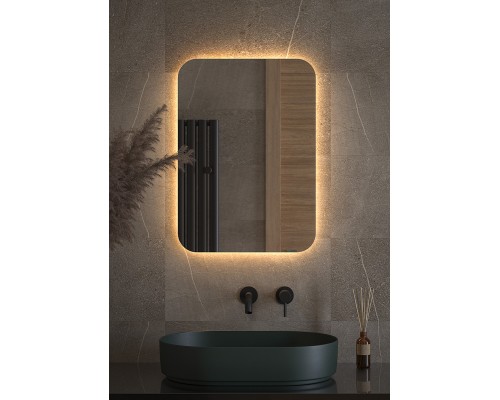 Зеркало Defesto Opti 50x70 с подсветкой 21W-3000К/Без выключателя/Теплый белый свет