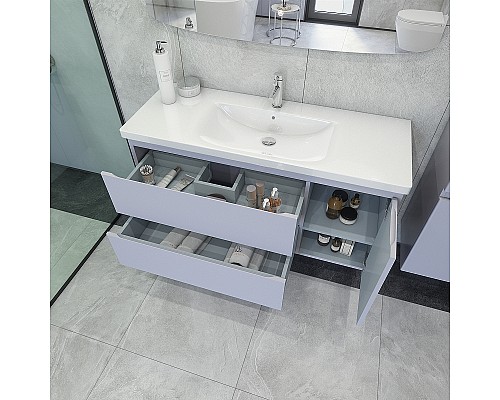 Тумба под раковину Caprigo Forte 120 36117R-SF028 подвесная Серая матовая