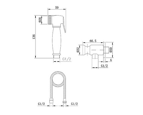 Гигиенический душ Caprigo Parts 99-563-crm Хром