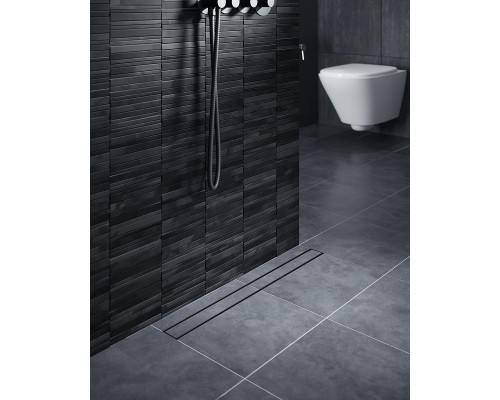Душевой лоток Timo Drain System 90 с Черной матовой решеткой / под плитку