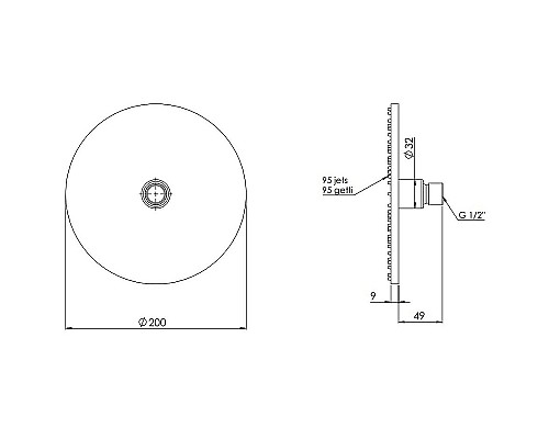 Верхний душ Remer 359MM20BGX Золото брашированное