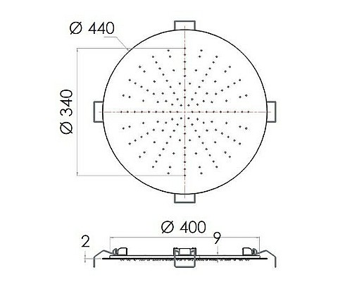 Верхний душ Remer SS357EFM44 Нержавеющая сталь