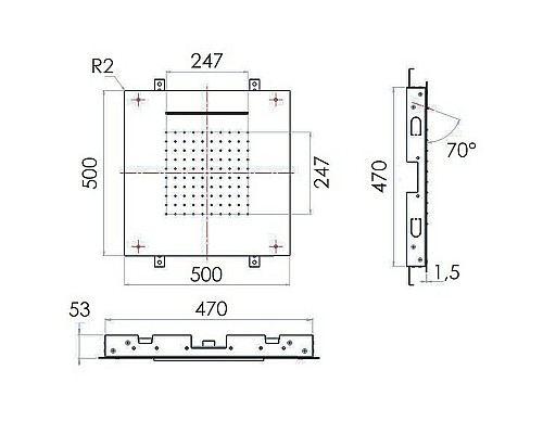 Верхний душ Remer SS357SFS50C Нержавеющая сталь