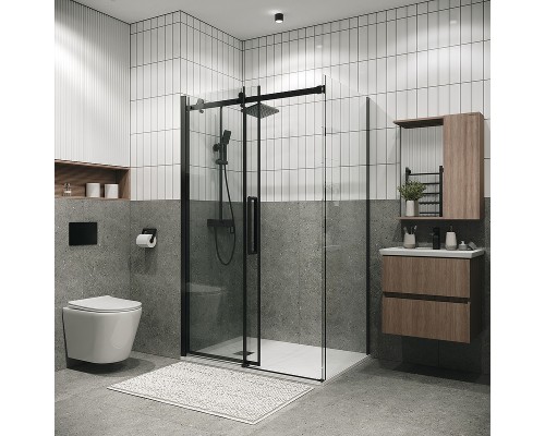 Душевой уголок Grossman Classic 110х80 120.K33.04.1180.21.00 профиль Черный матовый стекло прозрачное