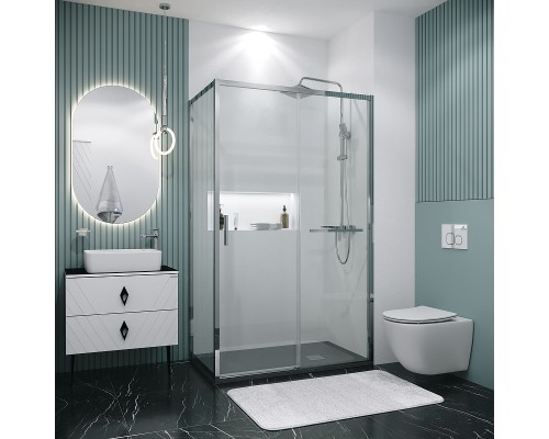 Душевой уголок Grossman Style 130х70 профиль Хром стекло прозрачное