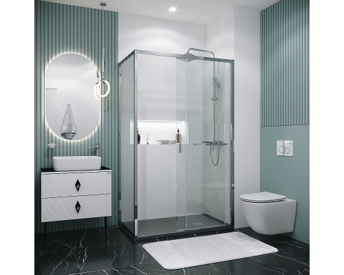 Душевой уголок Grossman Style 130х70 профиль Хром стекло прозрачное