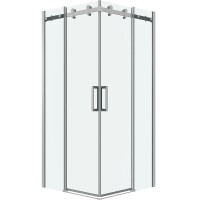 Душевой уголок Grossman Classic 80х80 профиль Хром стекло прозрачное