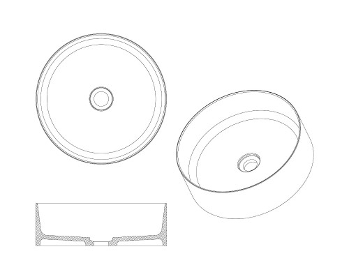 Раковина-чаша Boheme Corian 40 819-MW Белая матовая