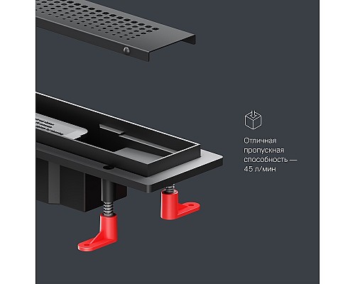 Душевой лоток AM.PM PrimeFlow 40 W02SC-P11-040-01BM с Черной матовой решеткой Cut Gradient