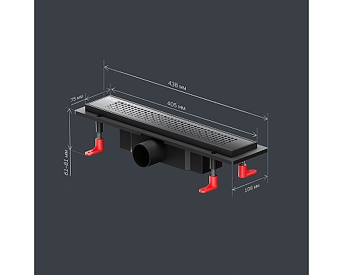 Душевой лоток AM.PM PrimeFlow 40 W02SC-P11-040-01BM с Черной матовой решеткой Cut Gradient