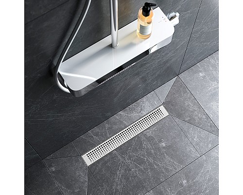 Душевой лоток AM.PM MasterFlow 50 W01SC-P11-050-01SB с решеткой Хром матовый Cut Gradient