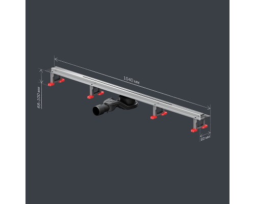 Душевой лоток AM.PM MasterFlow 100 W01SC-S11-100-05SB с решеткой Хром матовый Slim line