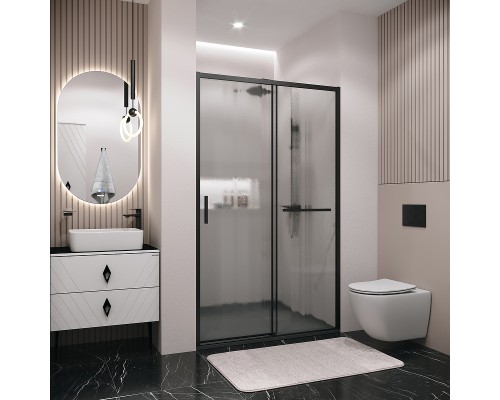 Душевая дверь Grossman Style 110 100.K33.05.110.21.02 профиль Черный матовый стекло шиншилла