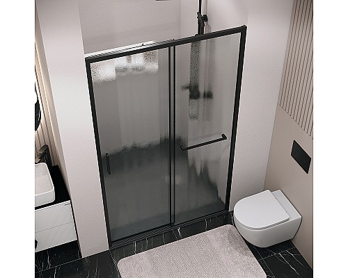 Душевая дверь Grossman Style 130 100.K33.05.130.21.02 профиль Черный матовый стекло шиншилла