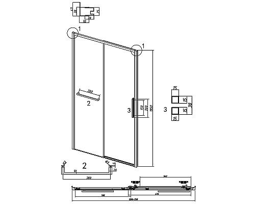 Душевая дверь Grossman Style 130 100.K33.05.130.21.02 профиль Черный матовый стекло шиншилла