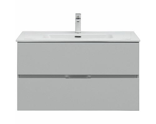 Тумба под раковину Aquanet Алвита New 90 303922 подвесная Серая матовая
