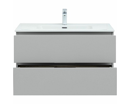 Тумба под раковину Aquanet Алвита New 90 303922 подвесная Серая матовая