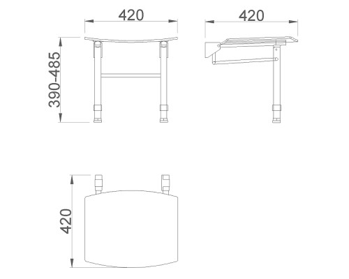 Сиденье для душа Nofer 15042.PIE.NBA Белое