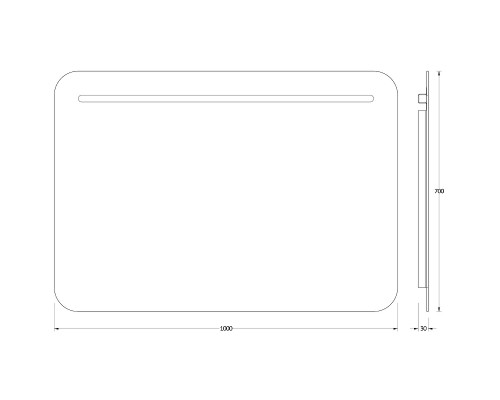 Зеркало Evoform Ledline 70x100 с подсветкой 8.5 W - без выключателя