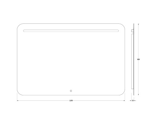 Зеркало Evoform Ledline 80x120 с подсветкой 10 W - сенсорный выключатель