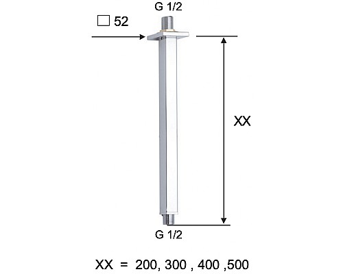 Кронштейн для верхнего душа Remer 347S30CFP Черный брашированный хром
